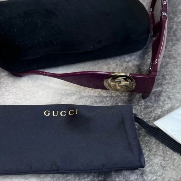 Gucci GG Logo Luxury Chocolate Brown Square Sunglasses GG1022S - Picture 11 of 11